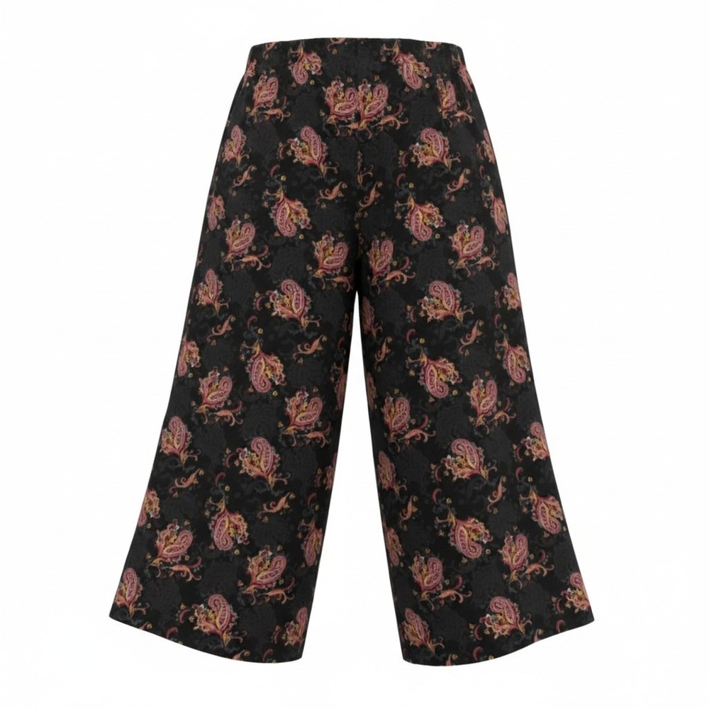 Torrid Washable Challis Wide Leg High Rise Pant Paisley Dance Womens 6X 30 Black